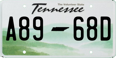 TN license plate A8968D