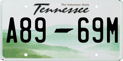 TN license plate A8969M