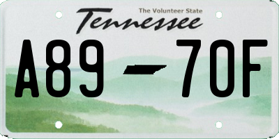 TN license plate A8970F