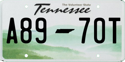 TN license plate A8970T