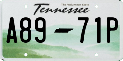 TN license plate A8971P