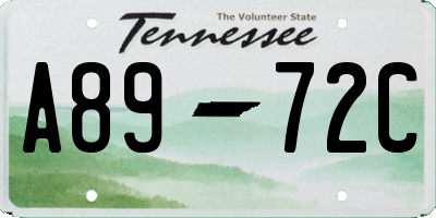 TN license plate A8972C