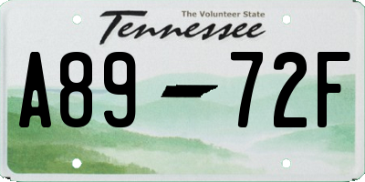 TN license plate A8972F