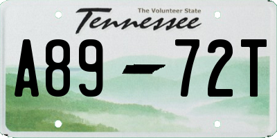 TN license plate A8972T