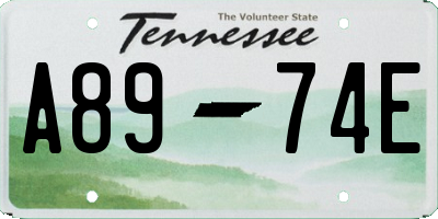 TN license plate A8974E