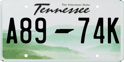 TN license plate A8974K