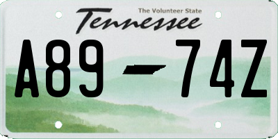 TN license plate A8974Z