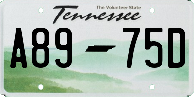 TN license plate A8975D