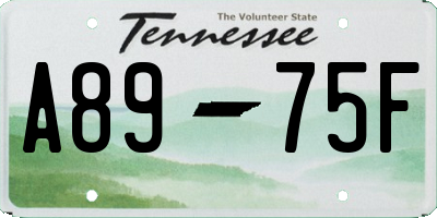 TN license plate A8975F