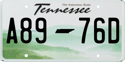 TN license plate A8976D