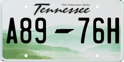 TN license plate A8976H
