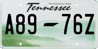 TN license plate A8976Z