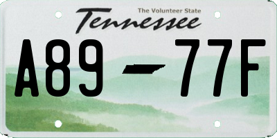 TN license plate A8977F