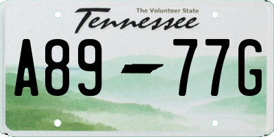 TN license plate A8977G