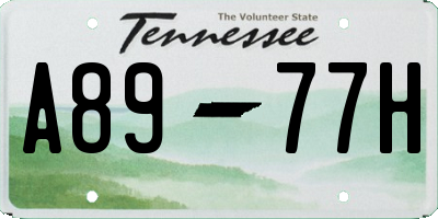 TN license plate A8977H