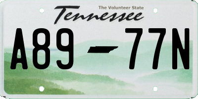 TN license plate A8977N