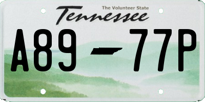 TN license plate A8977P