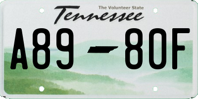 TN license plate A8980F