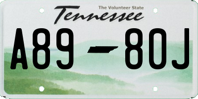 TN license plate A8980J