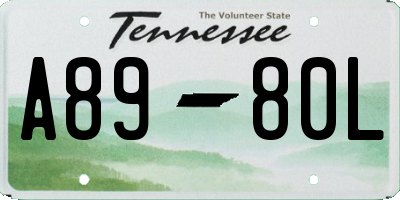 TN license plate A8980L