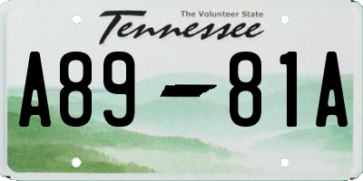 TN license plate A8981A