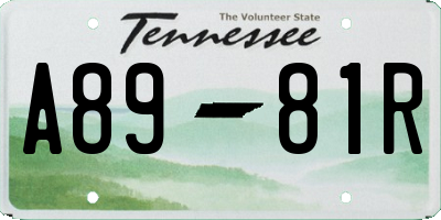TN license plate A8981R