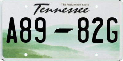 TN license plate A8982G