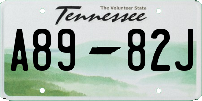 TN license plate A8982J