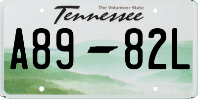TN license plate A8982L