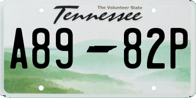 TN license plate A8982P