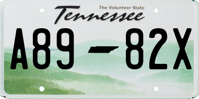 TN license plate A8982X