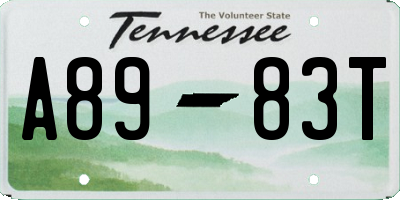 TN license plate A8983T