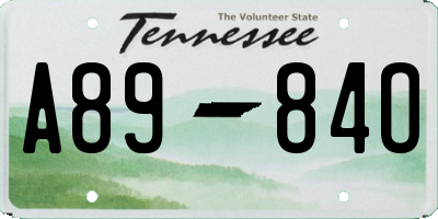 TN license plate A8984O