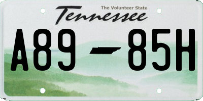 TN license plate A8985H