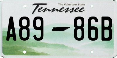 TN license plate A8986B