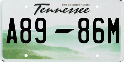 TN license plate A8986M