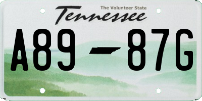 TN license plate A8987G