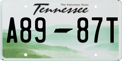 TN license plate A8987T