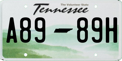 TN license plate A8989H