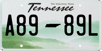 TN license plate A8989L