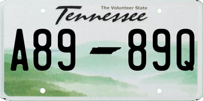TN license plate A8989Q