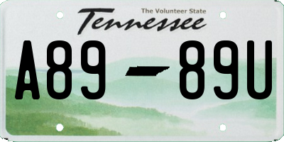 TN license plate A8989U
