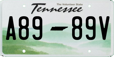TN license plate A8989V