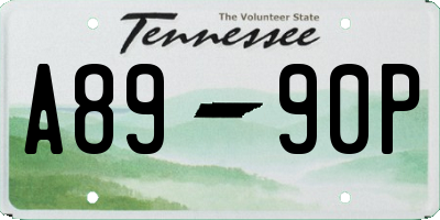 TN license plate A8990P