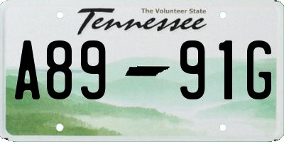 TN license plate A8991G
