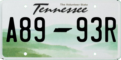 TN license plate A8993R