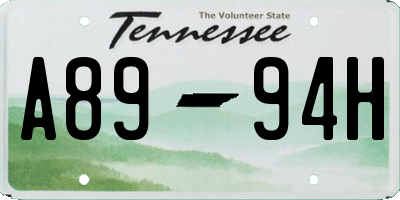 TN license plate A8994H