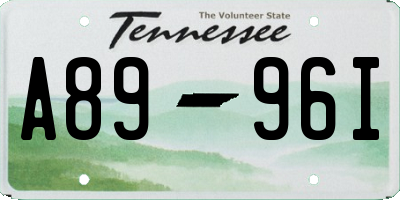 TN license plate A8996I