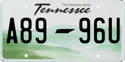 TN license plate A8996U