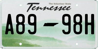 TN license plate A8998H
